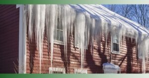house with large icicles